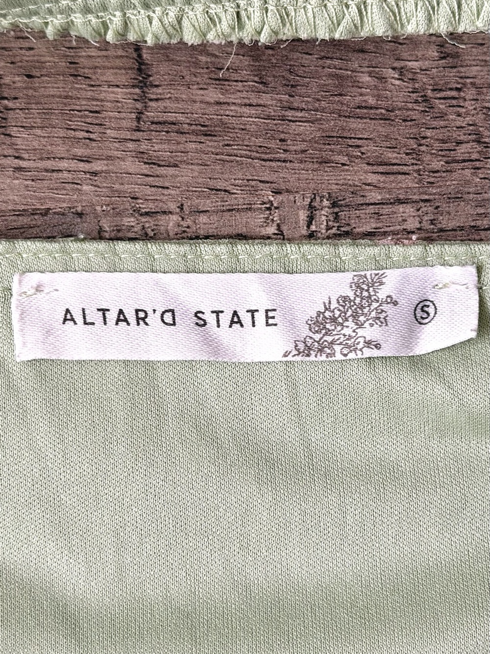 Altar'd State Floral Peplum Top Womens Size S Sage Green Cottagecore Coquette - Picture 5 of 12